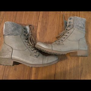 GUESS Rhinestone Combat Boots